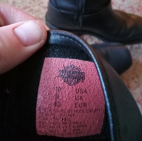 Harley Davidson leather square toed boots size 10 men's - Picture 3 of 10